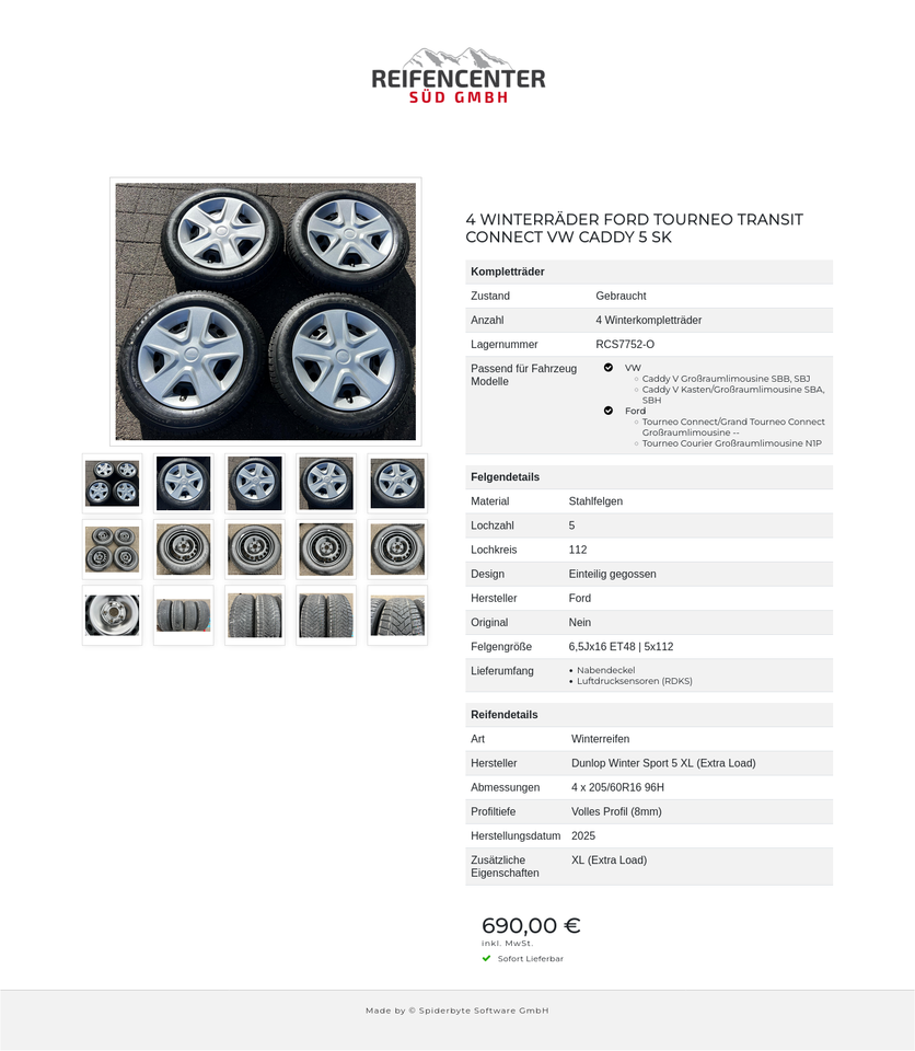 4 WINTERRÄDER FORD TOURNEO TRANSIT CONNECT VW CADDY 5 SK #26IX – Bild 16