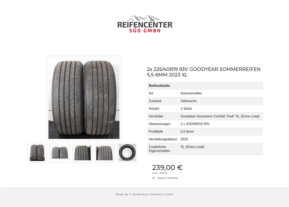 2x 225/40R19 93V GOODYEAR SOMMERREIFEN 5,5-6MM 2023 XL #1YWP – Bild 6