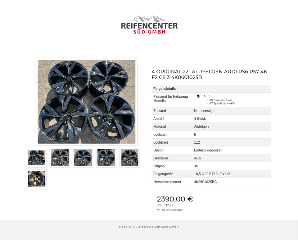 4 ORIGINAL 22" ALUFELGEN AUDI RS6 RS7 4K F2 C8 3 4K0601025B #1YEH – Bild 7