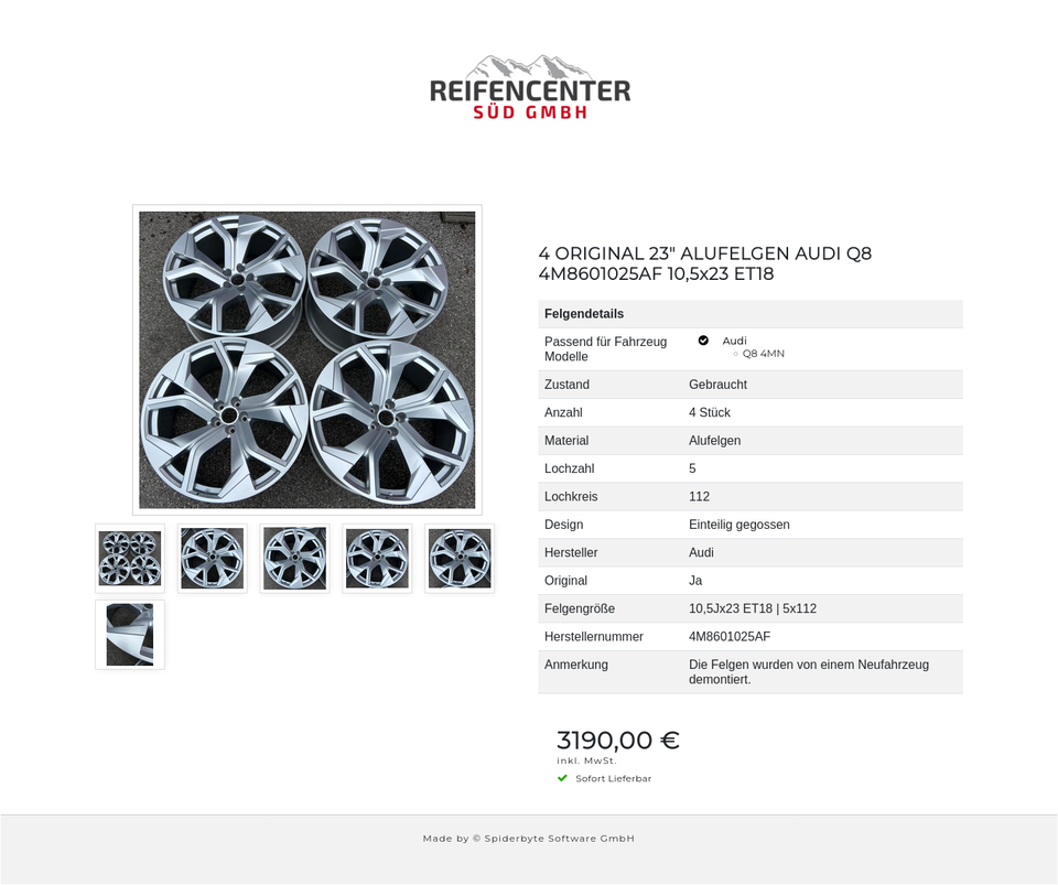 4 ORIGINAL 23" ALUFELGEN AUDI Q8 4M8601025AF 10,5x23 ET18 #1W7M – Bild 7