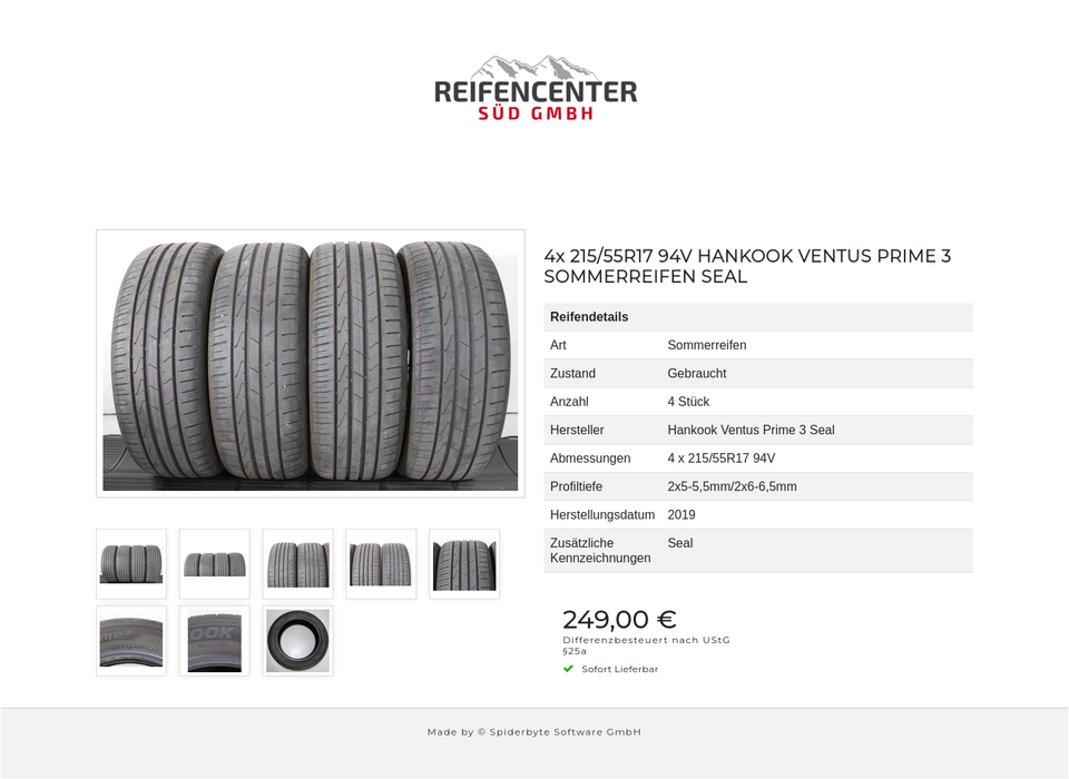 4x 215/55R17 94V HANKOOK VENTUS PRIME 3 SOMMERREIFEN SEAL #21DP – Bild 9