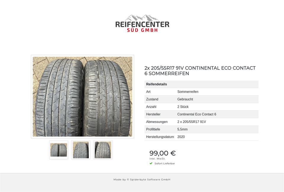 2x 205/55R17 91V CONTINENTAL ECO CONTACT 6 SOMMERREIFEN #1SUO – Bild 4