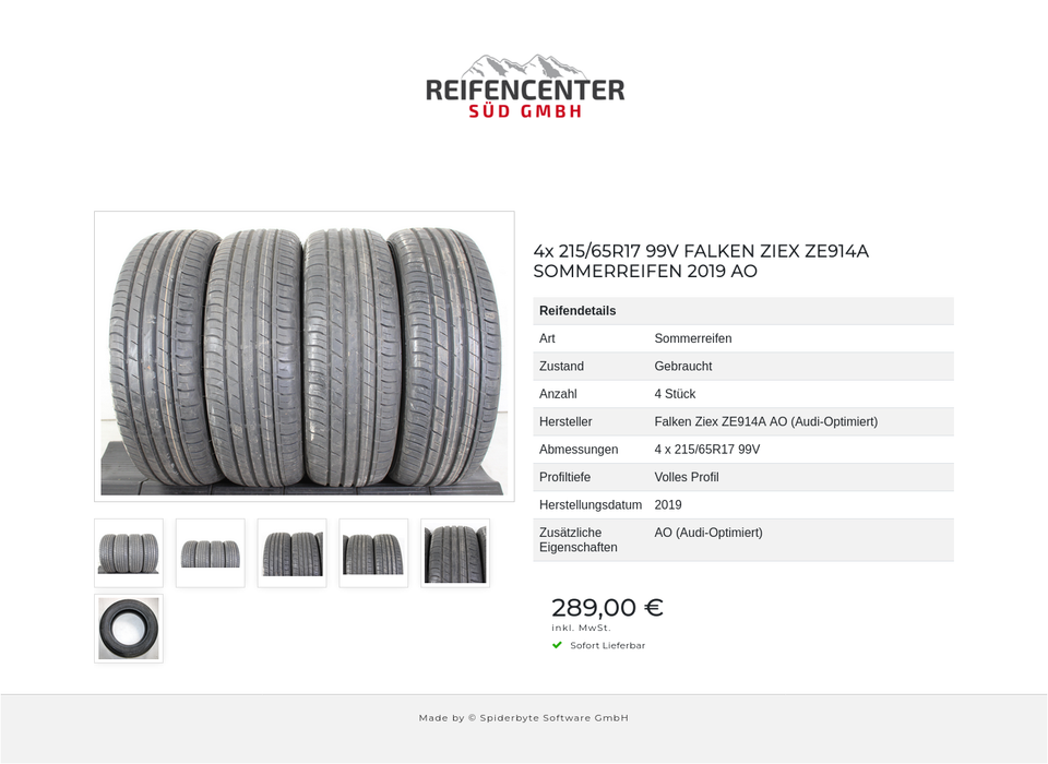 4x 215/65R17 99V FALKEN ZIEX ZE914A SOMMERREIFEN 2019 AO #1R1Q – Bild 7
