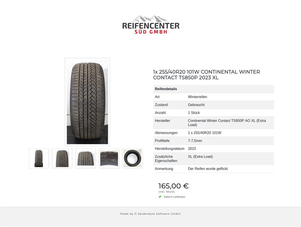 1x 255/40R20 101W CONTINENTAL WINTER CONTACT TS850P 2023 XL #1ZLO – Bild 6