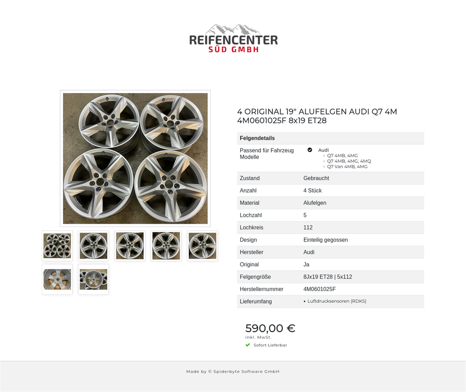 4 ORIGINAL 19" ALUFELGEN AUDI Q7 4M 4M0601025F 8x19 ET28 #1W9V – Bild 8