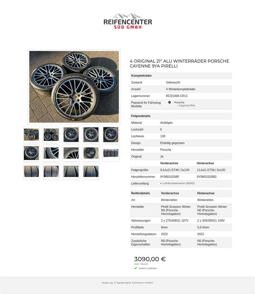 4 ORIGINAL 21" ALU WINTERRÄDER PORSCHE CAYENNE 9YA PIRELLI #24BG – Bild 15