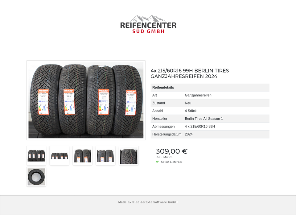 4x 215/60R16 99H BERLIN TIRES GANZJAHRESREIFEN 2024 #25TE – Bild 7