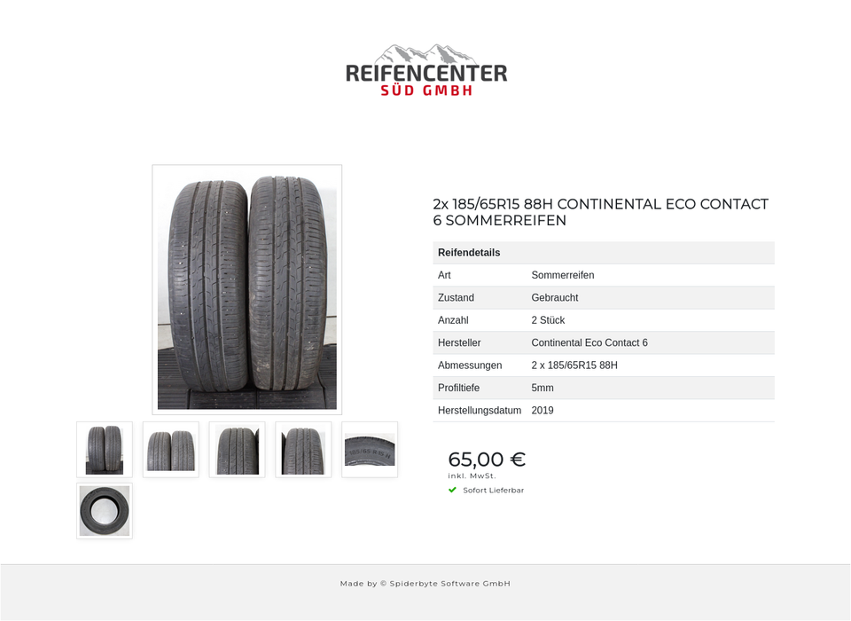 2x 185/65R15 88H CONTINENTAL ECO CONTACT 6 SOMMERREIFEN #273S – Bild 7