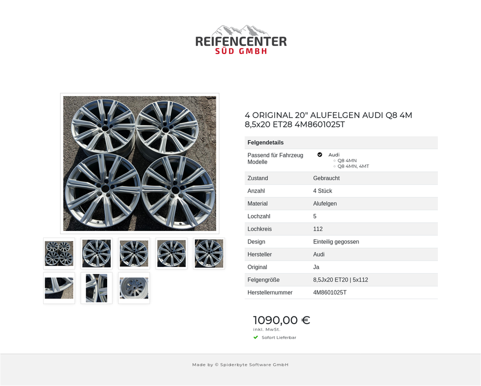 4 ORIGINAL 20" ALUFELGEN AUDI Q8 4M 8,5x20 ET28 4M8601025T #1F9K – Bild 9