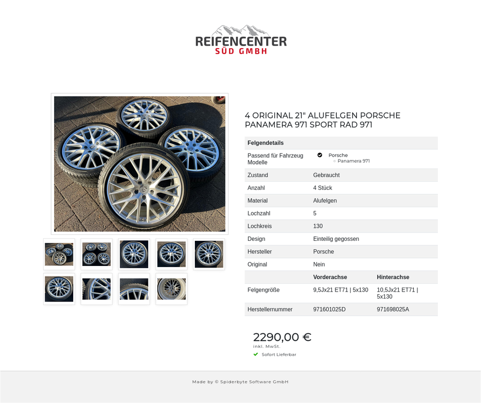 4 ORIGINAL 21" ALUFELGEN PORSCHE PANAMERA 971 SPORT RAD 971 #25ES – Bild 10