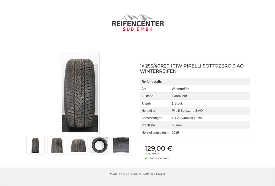 1x 255/40R20 101W PIRELLI SOTTOZERO 3 AO WINTERREIFEN #20XG – Bild 6