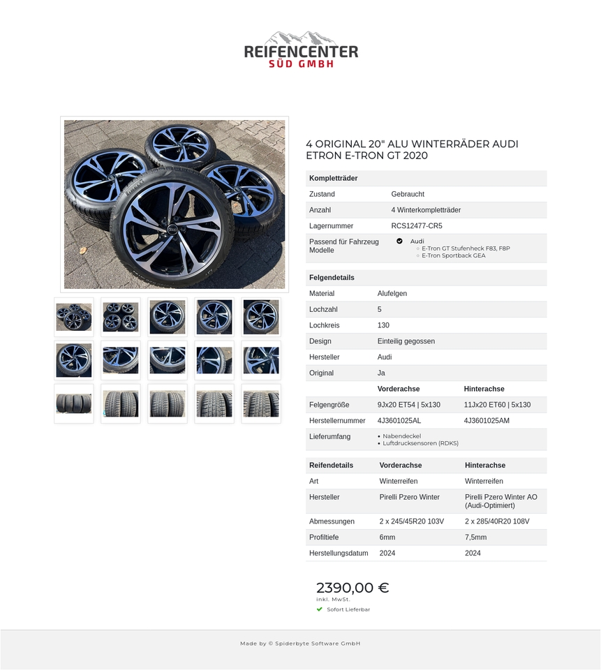 4 ORIGINAL 20" ALU WINTERRÄDER AUDI ETRON E-TRON GT 2020 #20NT – Bild 16