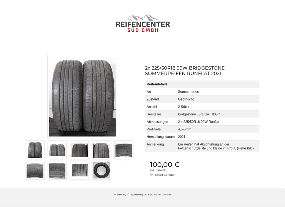 2x 225/50R18 99W BRIDGESTONE SOMMERREIFEN RUNFLAT 2021 #20JP – Bild 10