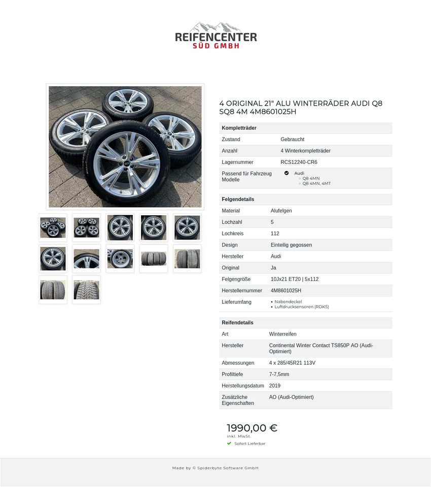 4 ORIGINAL 21" ALU WINTERRÄDER AUDI Q8 SQ8 4M 4M8601025H #20FC – Bild 13