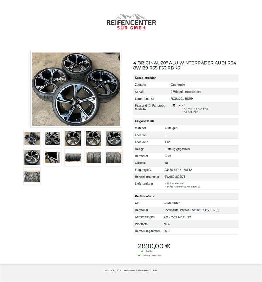 4 ORIGINAL 20" ALU WINTERRÄDER AUDI RS4 8W B9 RS5 F53 RDKS #24HG – Bild 12