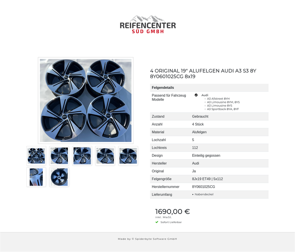 4 ORIGINAL 19" ALUFELGEN AUDI A3 S3 8Y 8Y0601025CG 8x19 #272W – Bild 8