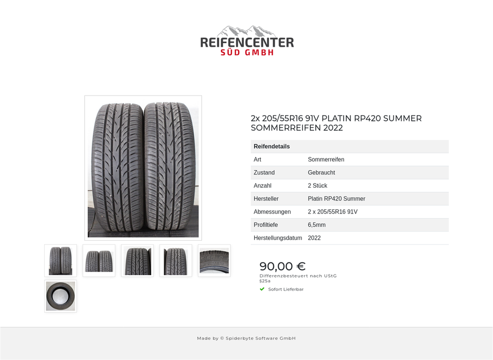 2x 205/55R16 91V PLATIN RP420 SUMMER SOMMERREIFEN 2022 #25QQ – Bild 7