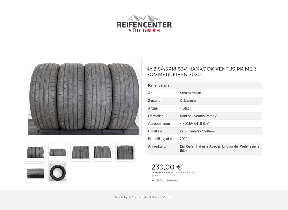 4x 215/45R18 89V HANKOOK VENTUS PRIME 3 SOMMERREIFEN 2020 #1JFY – Bild 8