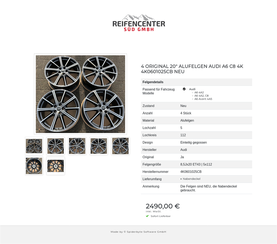 4 ORIGINAL 20" ALUFELGEN AUDI A6 C8 4K 4K0601025CB NEU #24UN – Bild 8