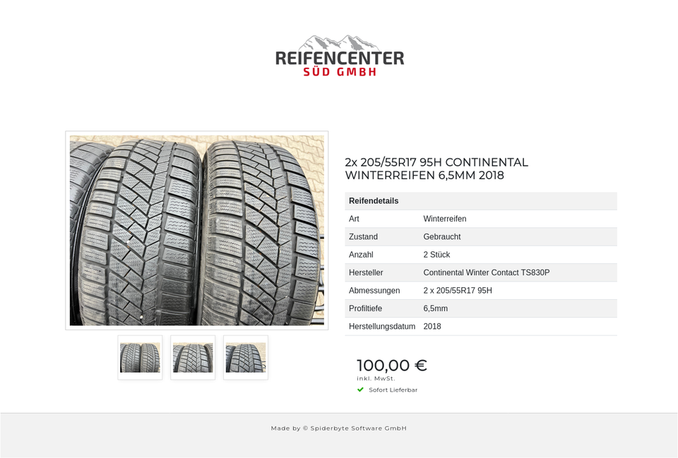 2x 205/55R17 95H CONTINENTAL WINTERREIFEN 6,5MM 2018 #1VNT – Bild 4