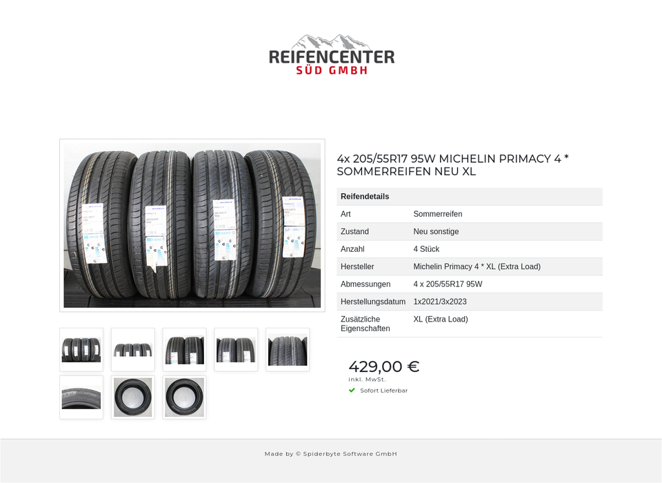 4x 205/55R17 95W MICHELIN PRIMACY 4 * SOMMERREIFEN NEU XL #271M – Bild 9