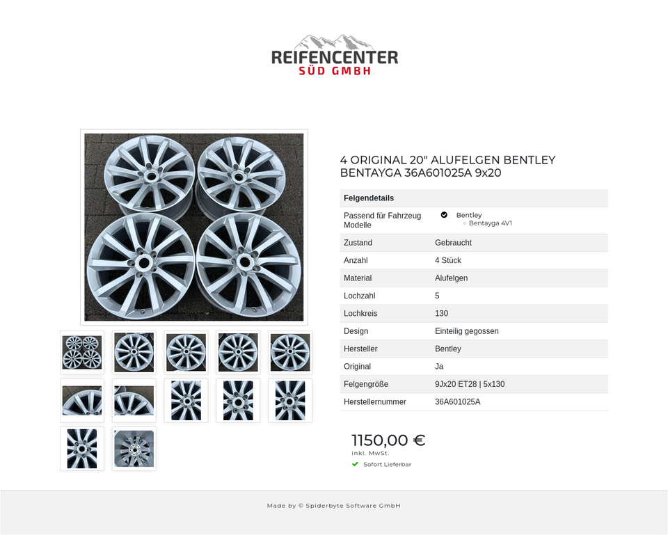 4 ORIGINAL 20" ALUFELGEN BENTLEY BENTAYGA 36A601025A 9x20 #1W9Q – Bild 13