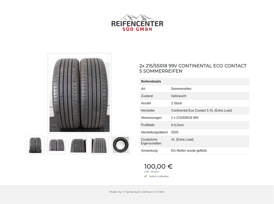 2x 215/55R18 99V CONTINENTAL ECO CONTACT 5 SOMMERREIFEN #1YQZ – Bild 6