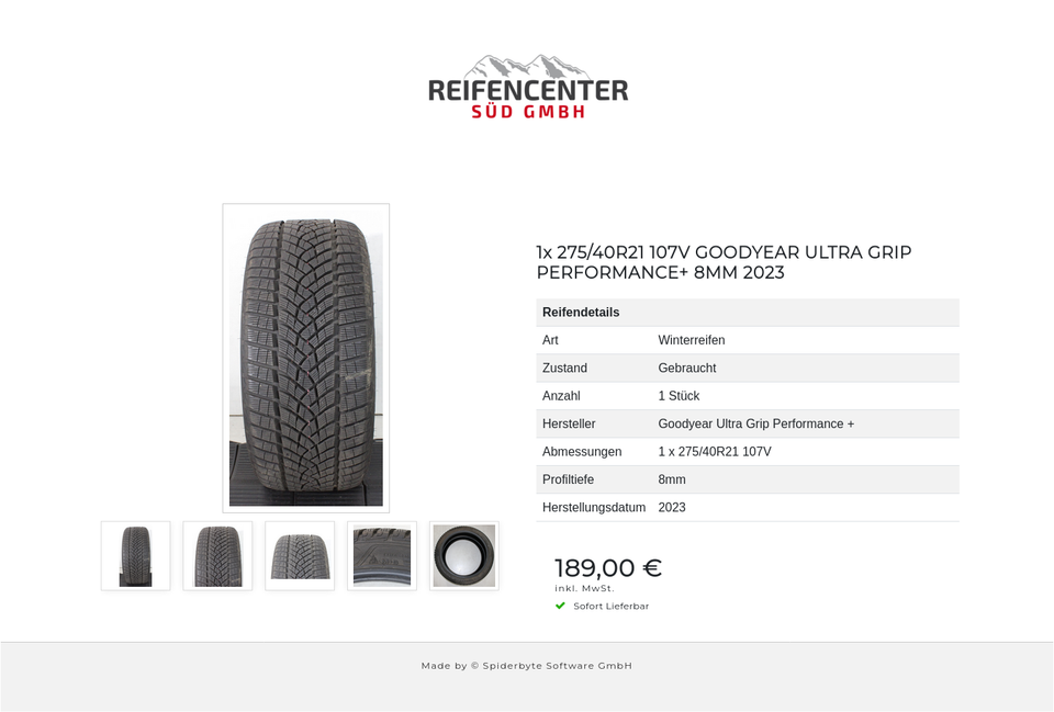 1x 275/40R21 107V GOODYEAR ULTRA GRIP PERFORMANCE+ 8MM 2023 #1XFU – Bild 6