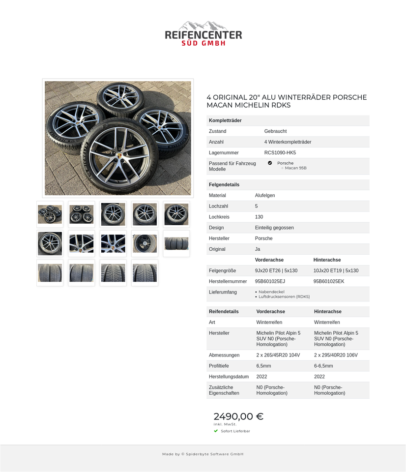 4 ORIGINAL 20" ALU WINTERRÄDER PORSCHE MACAN MICHELIN RDKS #23NX – Bild 15