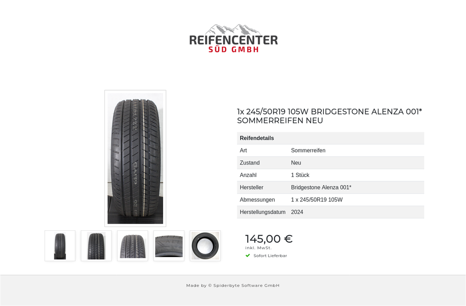 1x 245/50R19 105W BRIDGESTONE ALENZA 001* SOMMERREIFEN NEU #21AN – Bild 6