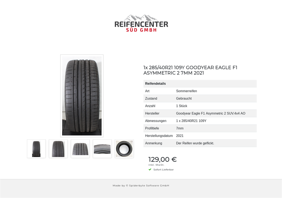 1x 285/40R21 109Y GOODYEAR EAGLE F1 ASYMMETRIC 2 7MM 2021 #22HD – Bild 6