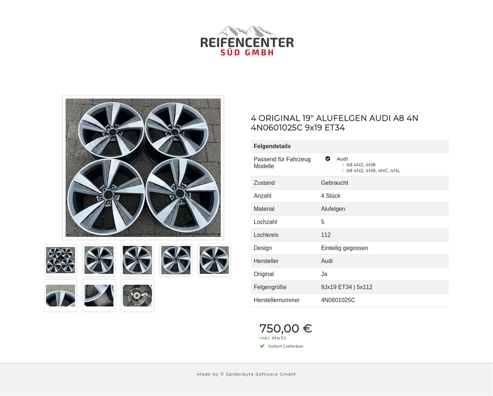 4 ORIGINAL 19" ALUFELGEN AUDI A8 4N 4N0601025C 9x19 ET34 #1YRM – Bild 9