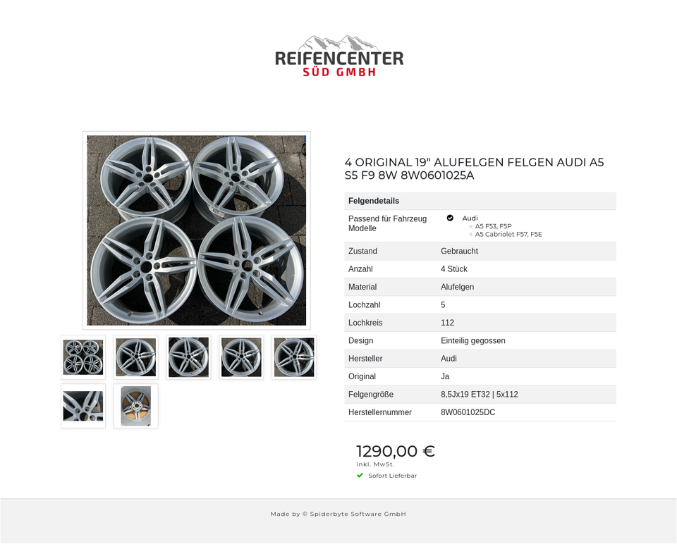 4 ORIGINAL 19" ALUFELGEN FELGEN AUDI A5 S5 F9 8W 8W0601025A #1X8K – Bild 8