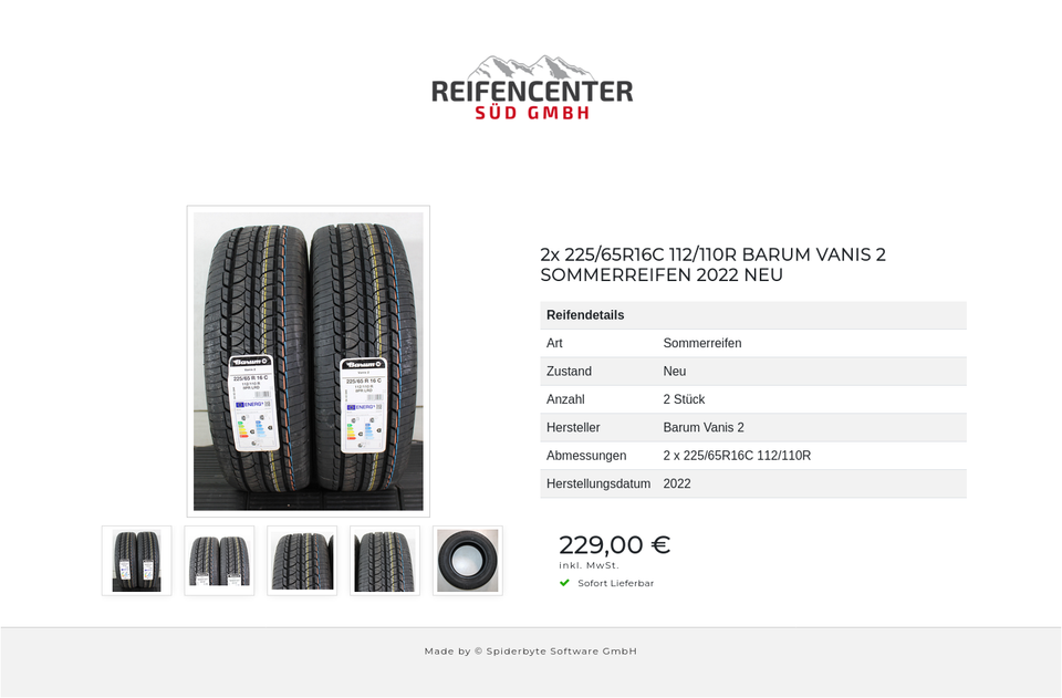 2x 225/65R16C 112/110R BARUM VANIS 2 SOMMERREIFEN 2022 NEU #1VCW – Bild 6