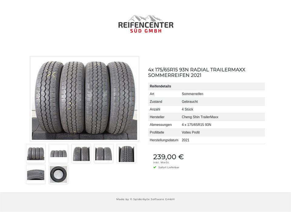 4x 175/65R15 93N RADIAL TRAILERMAXX SOMMERREIFEN 2021 #26HM – Bild 8