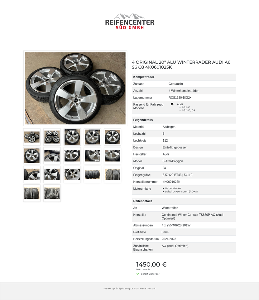 4 ORIGINAL 20" ALU WINTERRÄDER AUDI A6 S6 C8 4K0601025K #242K – Bild 18