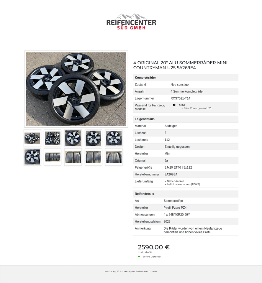 4 ORIGINAL 20" ALU SOMMERRÄDER MINI COUNTRYMAN U25 5A269E4 #1MPB – Bild 11