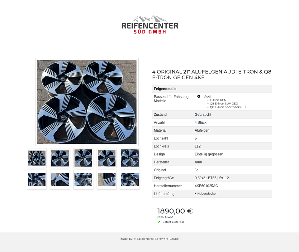4 ORIGINAL 21" ALUFELGEN AUDI E-TRON & Q8 E-TRON GE GEN 4KE #27AV – Bild 11