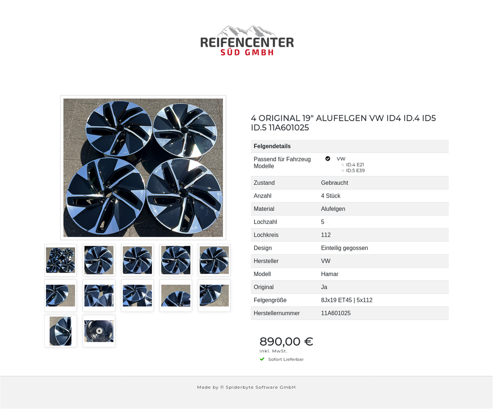 4 ORIGINAL 19" ALUFELGEN VW ID4 ID.4 ID5 ID.5 11A601025 #1Y0E – Bild 13
