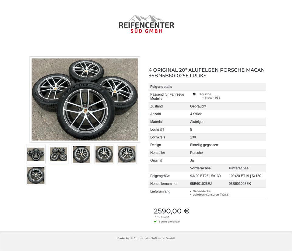 4 ORIGINAL 20" ALUFELGEN PORSCHE MACAN 95B 95B601025EJ RDKS #25VA – Bild 7