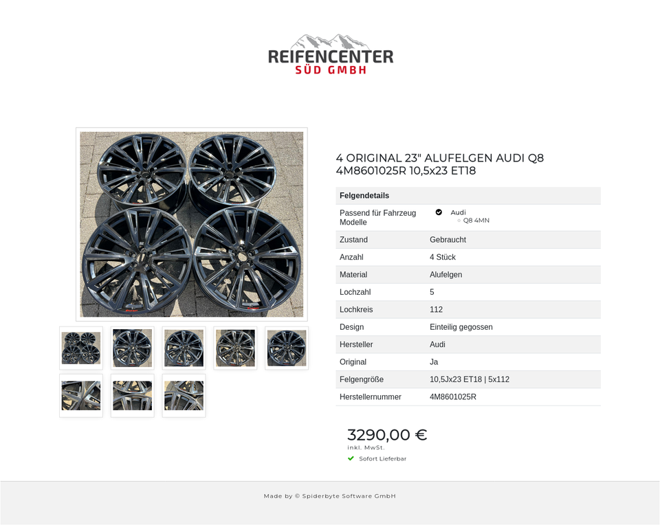 4 ORIGINAL 23" ALUFELGEN AUDI Q8 4M8601025R 10,5x23 ET18 #1XTE – Bild 9