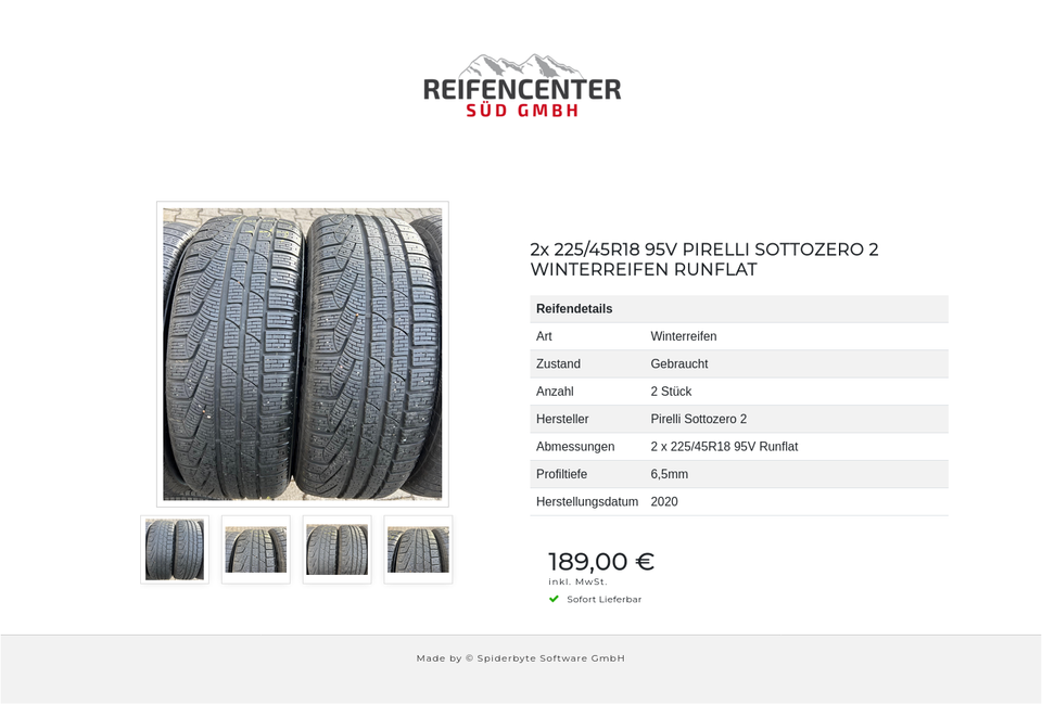 2x 225/45R18 95V PIRELLI SOTTOZERO 2 WINTERREIFEN RUNFLAT #1UCJ – Bild 5
