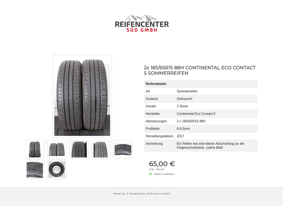 2x 185/65R15 88H CONTINENTAL ECO CONTACT 5 SOMMERREIFEN #273P – Bild 8