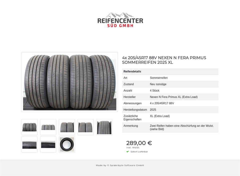 4x 205/45R17 88V NEXEN N FERA PRIMUS SOMMERREIFEN 2025 XL #1Y3Z – Bild 9