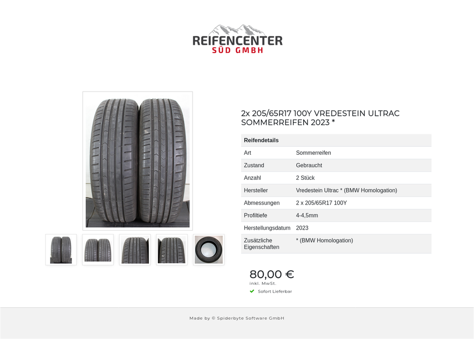 2x 205/65R17 100Y VREDESTEIN ULTRAC SOMMERREIFEN 2023 * #1UYZ – Bild 6