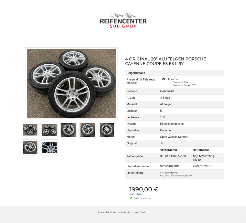 4 ORIGINAL 20" ALUFELGEN PORSCHE CAYENNE COUPE E3 E3 II 9Y #22XL – Bild 8