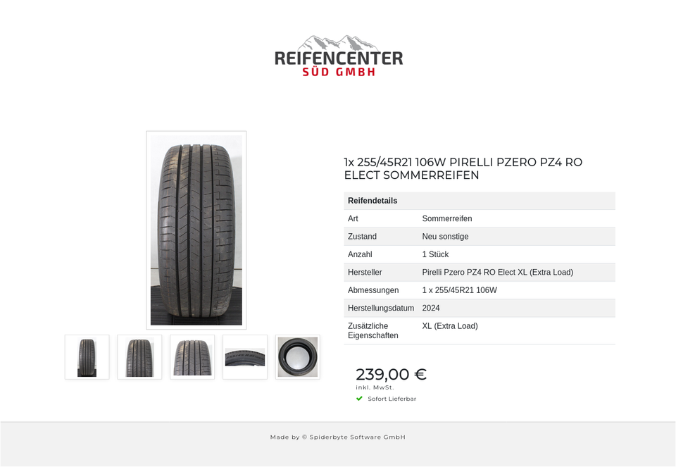 1x 255/45R21 106W PIRELLI PZERO PZ4 RO ELECT SOMMERREIFEN #21PY – Bild 6