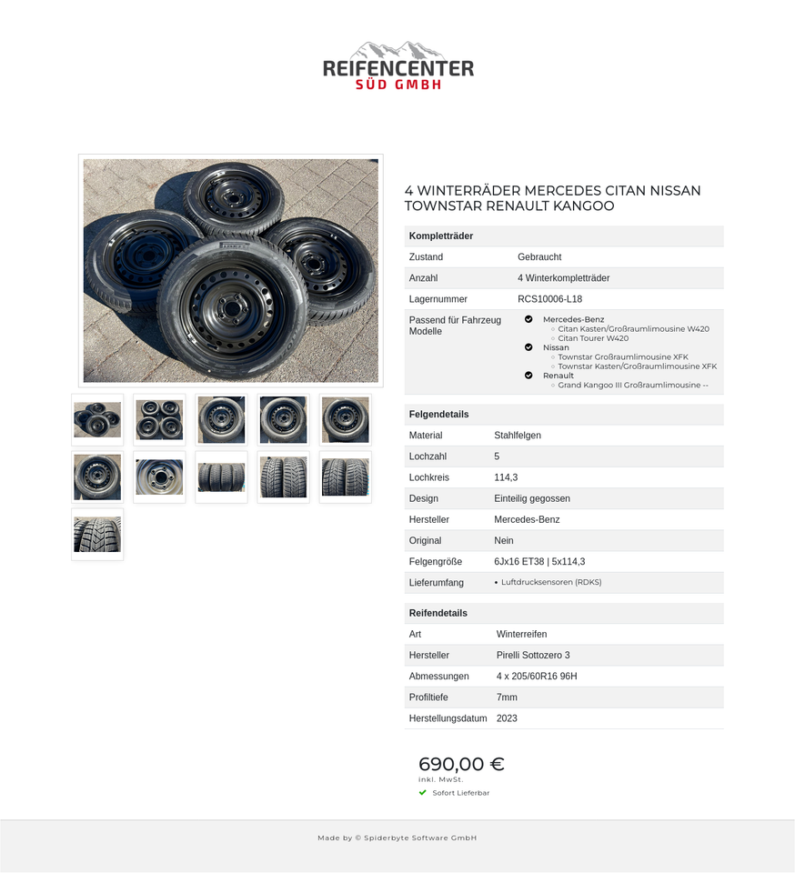 4 WINTERRÄDER MERCEDES CITAN NISSAN TOWNSTAR RENAULT KANGOO #270M – Bild 12