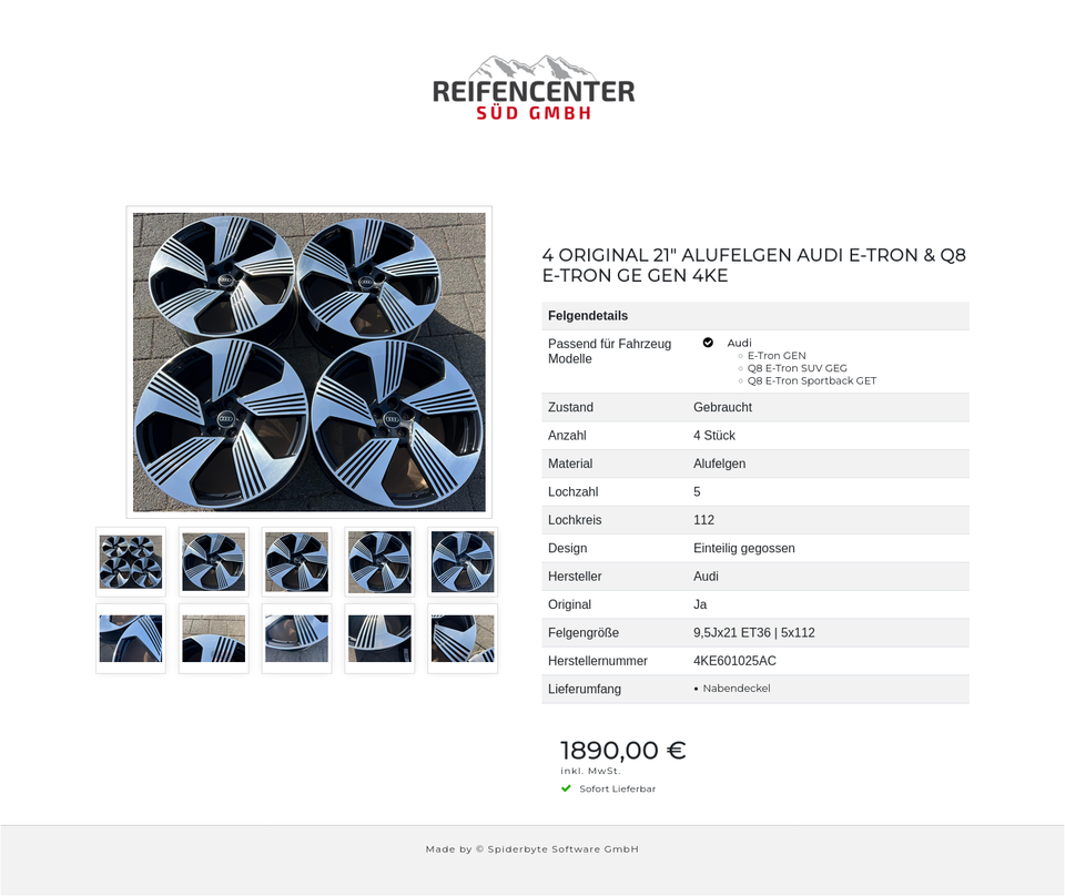 4 ORIGINAL 21" ALUFELGEN AUDI E-TRON & Q8 E-TRON GE GEN 4KE #27AU – Bild 11