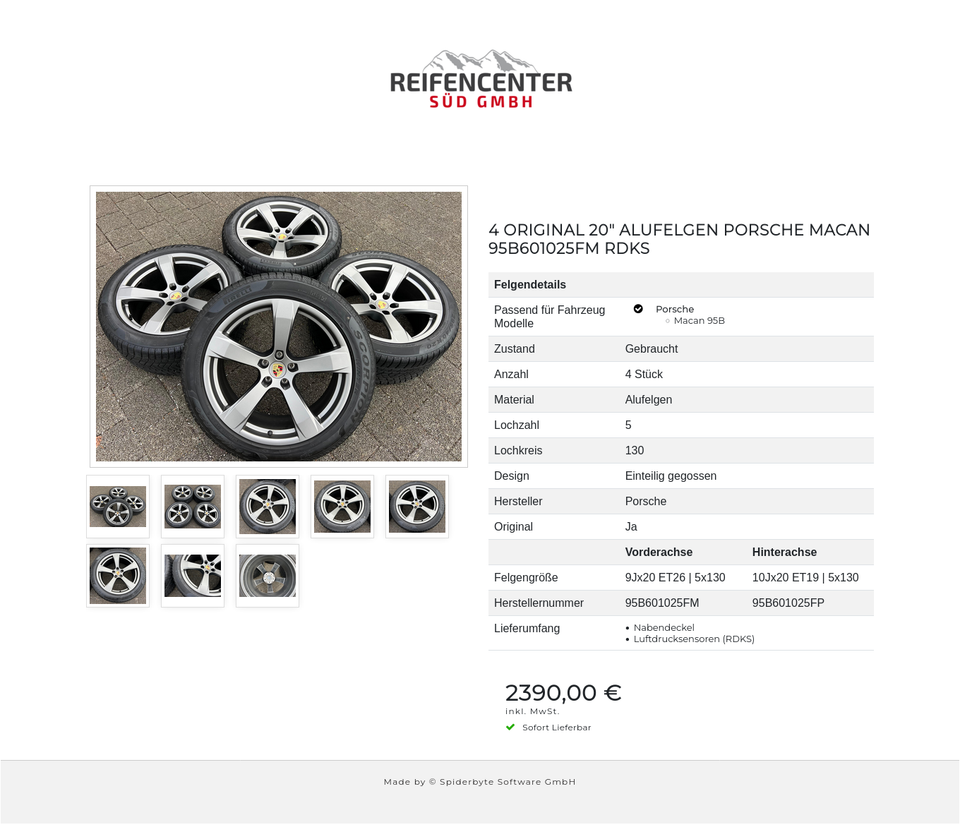 4 ORIGINAL 20" ALUFELGEN PORSCHE MACAN 95B601025FM RDKS #25UX – Bild 9